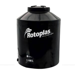 TINACO BICAPA NEGRO ROTOPLAS 1100 LTS. C/FIL. Y ACC. 500015